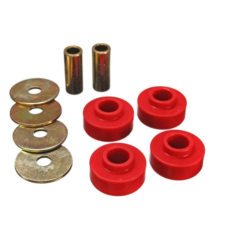 Energy Suspension 4.1126R red Hyper-Flex polyurethane differential carrier bushing set for Ford Thunderbird and Mustang Cobra