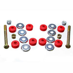 Energy Suspension red Hyper-Flex polyurethane shock bushings and metal hardware components for Honda and Acura.