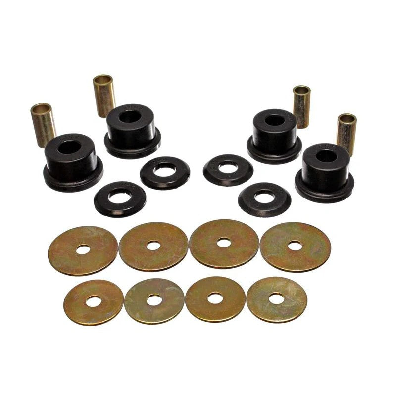 Black Energy Suspension Hyper-Flex polyurethane sub-frame bushing set for 1990-1994 AWD Eagle, Mitsubishi, and Plymouth.