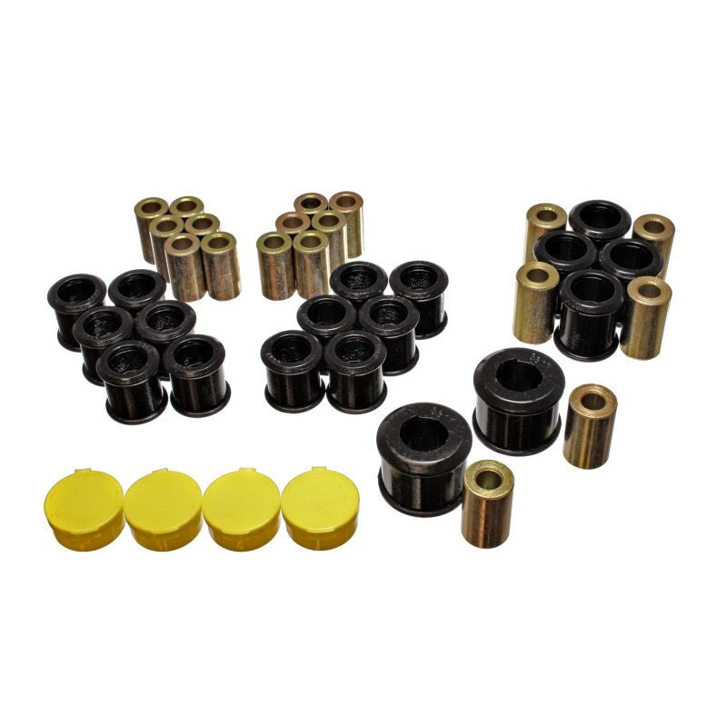Energy Suspension 7.3116G black polyurethane rear control arm bushing set for 1989-1996 Nissan 300ZX.