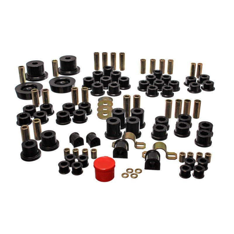 Complete set of black Hyper-Flex polyurethane master bushings for 1990-2005 Mazda Miata