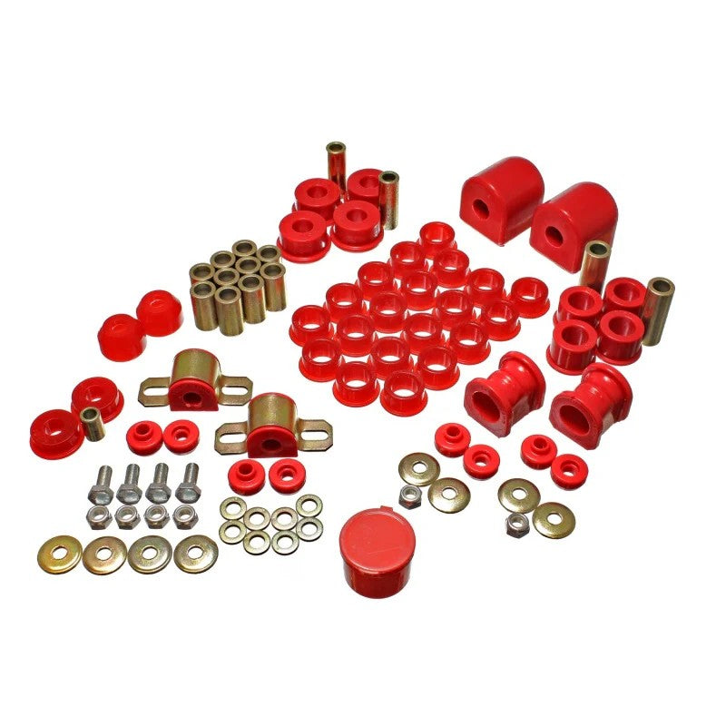 Energy Suspension 7.18104R Red Hyper-Flex polyurethane master bushing kit for 1991-1994 Nissan Sentra and NX.