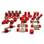 Red Energy Suspension Hyper-Flex polyurethane master bushing set for 1993-2002 Chevrolet Camaro and Pontiac Firebird.