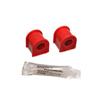 Two red Energy Suspension Hyper-Flex 14mm polyurethane rear sway bar bushings