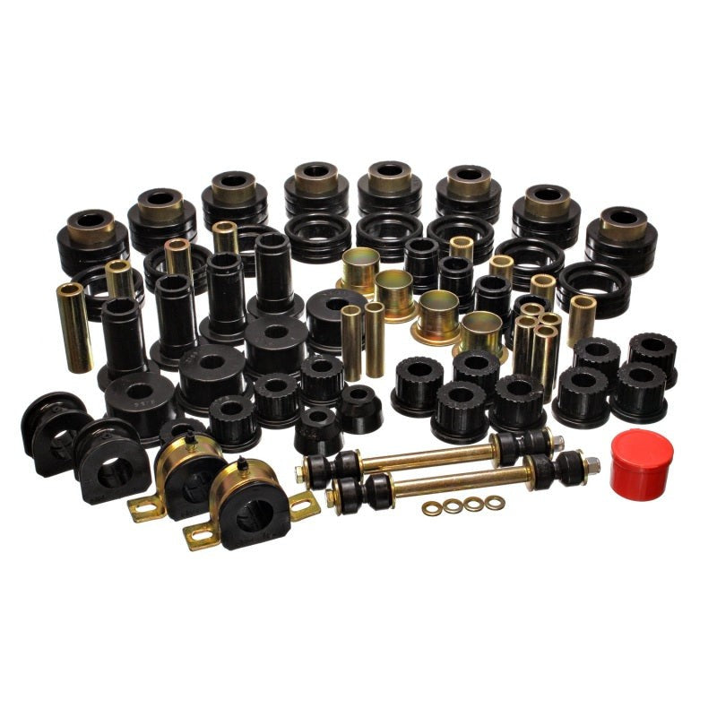 Energy Suspension Hyper-Flex black polyurethane master bushing set for 1994-2002 Dodge Ram 2WD trucks.