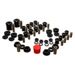 Energy Suspension 5.18107G black polyurethane master bushing kit for 1995-1999 Mitsubishi Eclipse FWD and AWD models.