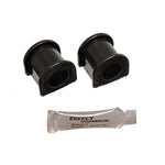 Two black 22mm Energy Suspension Hyper-Flex polyurethane front sway bar bushings for 1996-1998 Honda Civic.