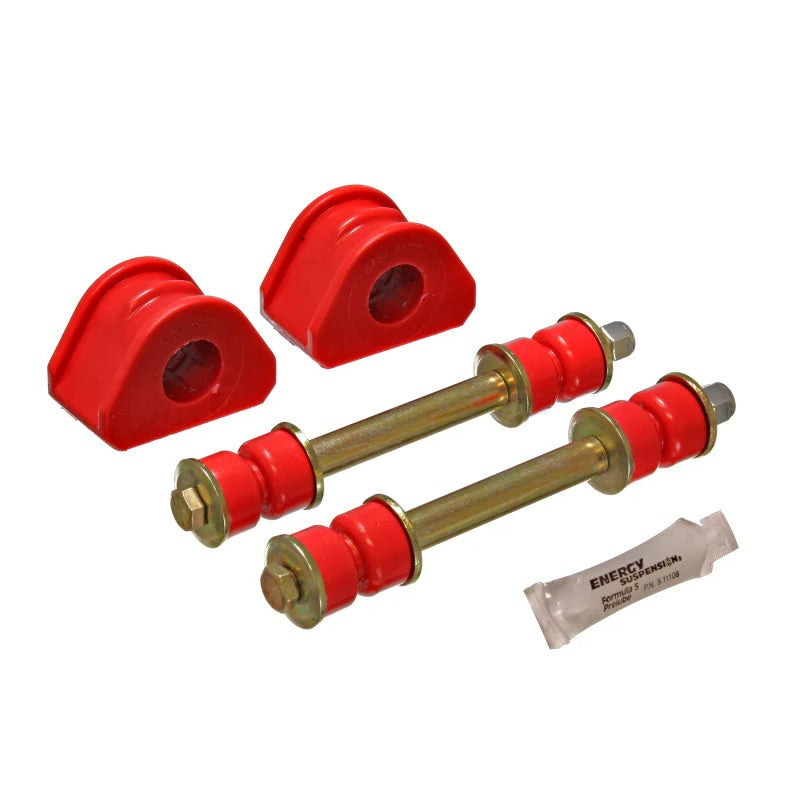 Energy Suspension red Hyper-Flex polyurethane 27mm front sway bar bushing set for Ford trucks and vans.