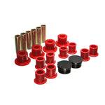 Red Energy Suspension Hyper-Flex polyurethane rear leaf spring bushing set for Ford Ranger and Mazda B-Series pickups.
