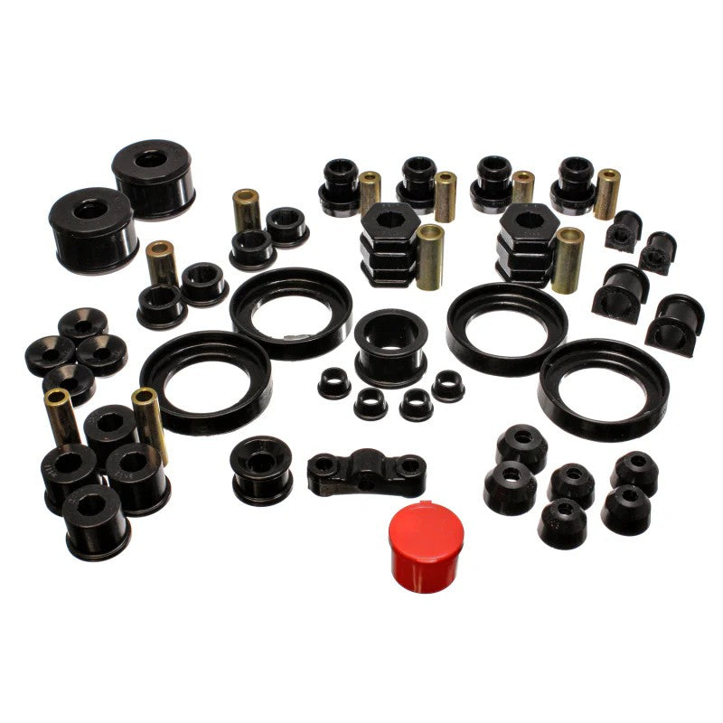 Energy Suspension 16.18109G Black Hyper-Flex polyurethane master bushing kit components for 1997-2000 Honda Civic and CR-V.