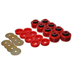Energy Suspension 3.4150R Red Hyper-Flex Polyurethane cab mount bushing set for 1999-2006 Chevrolet and GMC trucks.