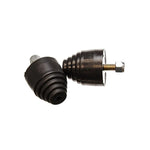 Pair of black bullet-shaped Energy Suspension Hyper-Flex polyurethane bump stops with integrated mounting studs.