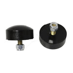 Pair of black Energy Suspension 1-inch tall low profile button head polyurethane bump stops