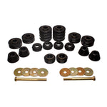 Black Energy Suspension Hyper-Flex polyurethane cab mount bushings with reinforced zinc-plated steel rings.