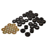 Black Energy Suspension Hyper-Flex polyurethane body mount set with hardware for 1991-1996 Chevrolet B-Body vehicles.