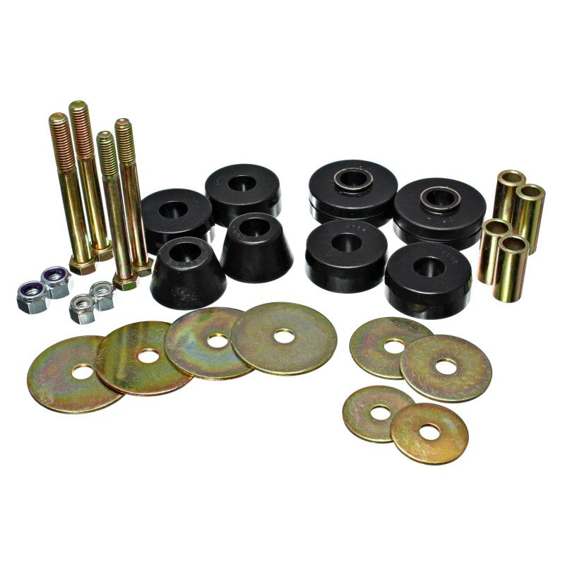 Energy Suspension 3.4137G Hyper-Flex black polyurethane body mount kit for 1963-1966 Chevrolet C10 Pickup