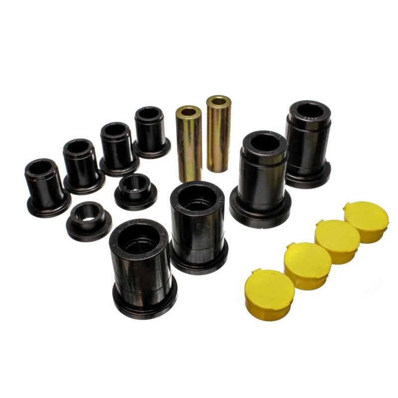 Black Energy Suspension Hyper-Flex polyurethane front control arm bushing set with metal sleeves for 1995-2004 Ford vehicles