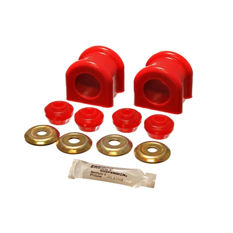 Energy Suspension 32mm Red Hyper-Flex polyurethane front sway bar bushings for Dodge Ram trucks.