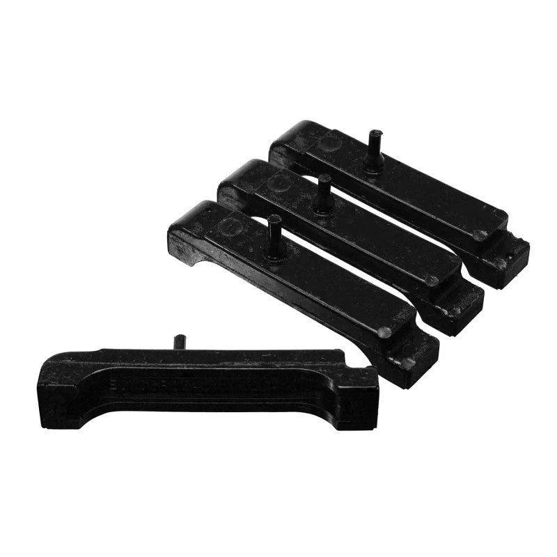 Energy Suspension 3.6118G black polyurethane radiator isolator pad set for 4-row GM radiators.