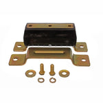 Black Energy Suspension Hyper-Flex polyurethane transmission mount with zinc-plated mounting hardware.