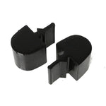 Energy Suspension black polyurethane pull-thru style bump stops with integrated metal mounting plates.