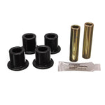 Black Energy Suspension Hyper-Flex polyurethane frame shackle bushings for 1987-1995 Jeep Wrangler YJ.