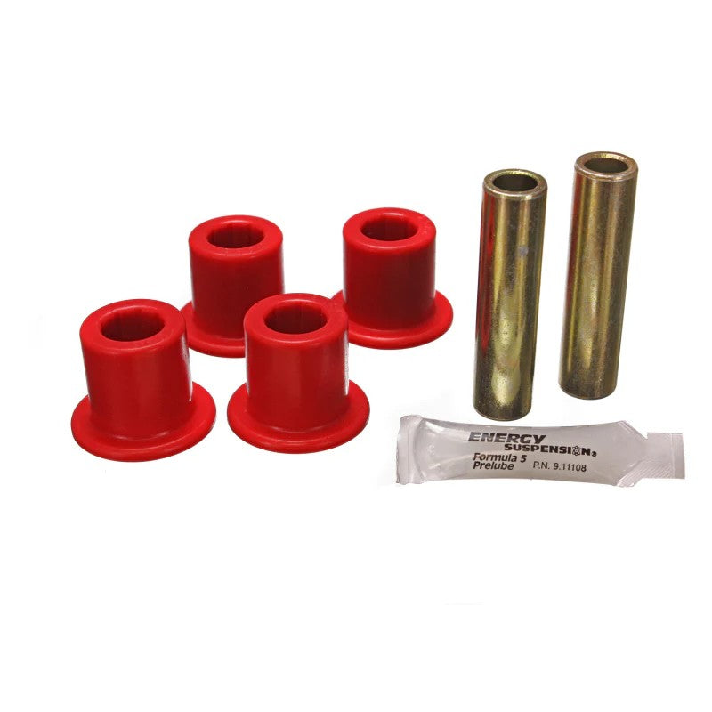 Red Energy Suspension Hyper-Flex polyurethane frame shackle bushings for 1987-1995 Jeep Wrangler.