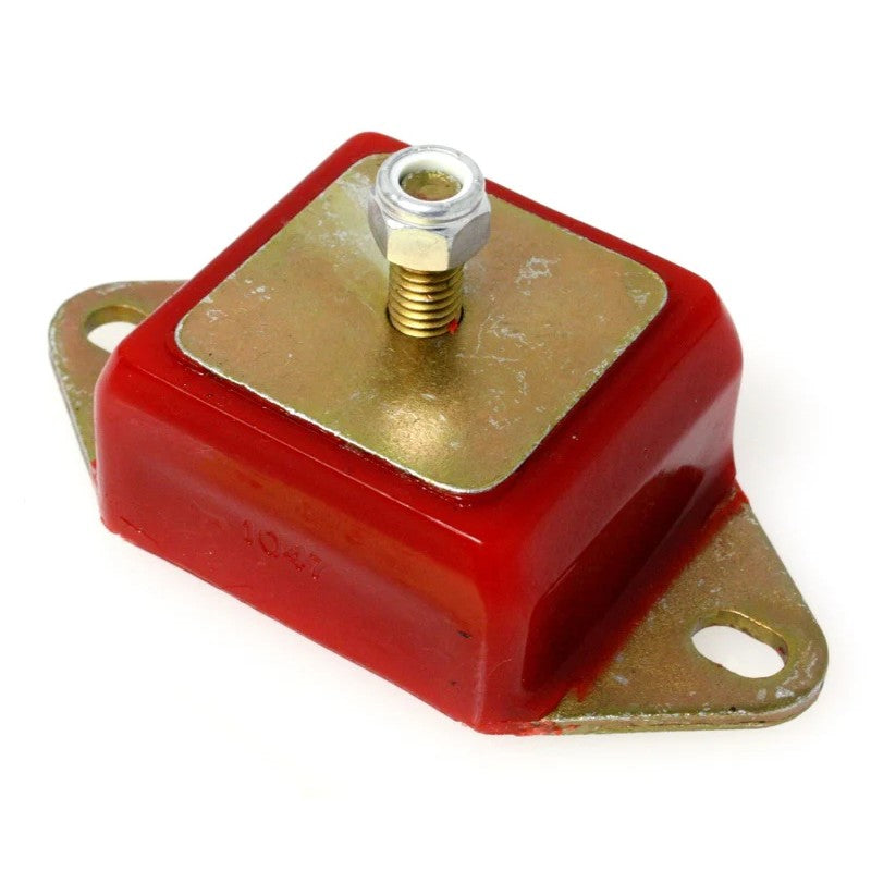 Red Energy Suspension Hyper-Flex polyurethane motor mount with metal safety interlock for AMC and Jeep vehicles.