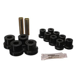 Energy Suspension 2.2115G black Hyper-Flex polyurethane leaf spring bushing set for 1976-1986 Jeep CJ5 and CJ7.
