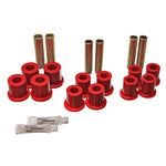 Red Energy Suspension Hyper-Flex polyurethane spring bushings for 1980-1996 Ford trucks and Bronco.