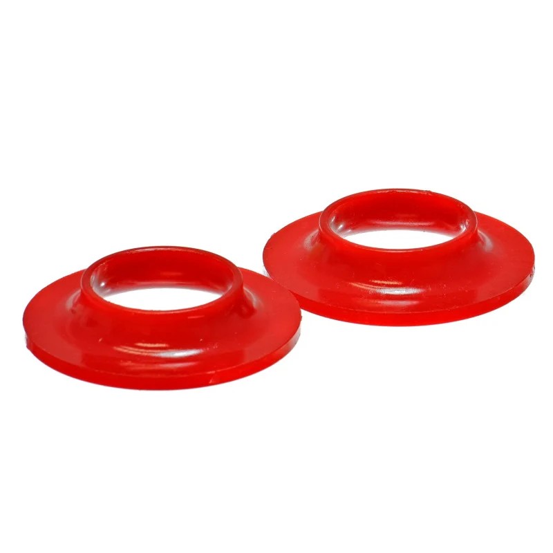 Pair of Energy Suspension 9.6106R red Hyper-Flex polyurethane universal coil spring isolators