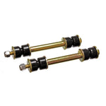 Energy Suspension 9.8124G black 3-9/16 inch front sway bar end links with Hyper-Flex polyurethane bushings and hardware.
