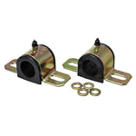 Black Energy Suspension 35mm greaseable polyurethane sway bar bushings with metal brackets and Zerk fittings.