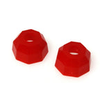 Energy Suspension red Hyper-Flex polyurethane tie rod dust boots with an octagon base design.