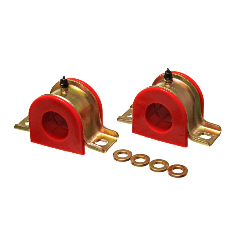 Energy Suspension 9.5187R red polyurethane sway bar bushing set for 1-3/8 inch diameter bars.