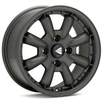 Enkei Compe 15x8 eight-spoke wheel in matte gunmetal finish with a 0mm offset.