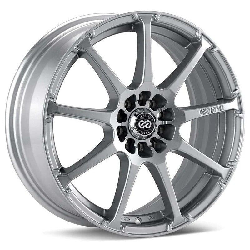 Enkei EDR9 multi-spoke matte black wheel in a 16x7 size with dual 5x100 and 5x114.3 bolt patterns.