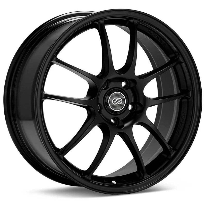 Enkei PF01SS 17x9 matte black 5-spoke racing wheel with +60mm offset