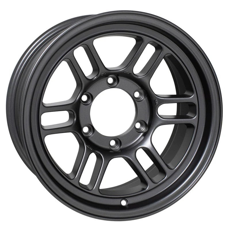 Enkei RPT1 multi-spoke wheel in Matte Dark Gunmetallic, 17x9 size with 6x139.7 bolt pattern.