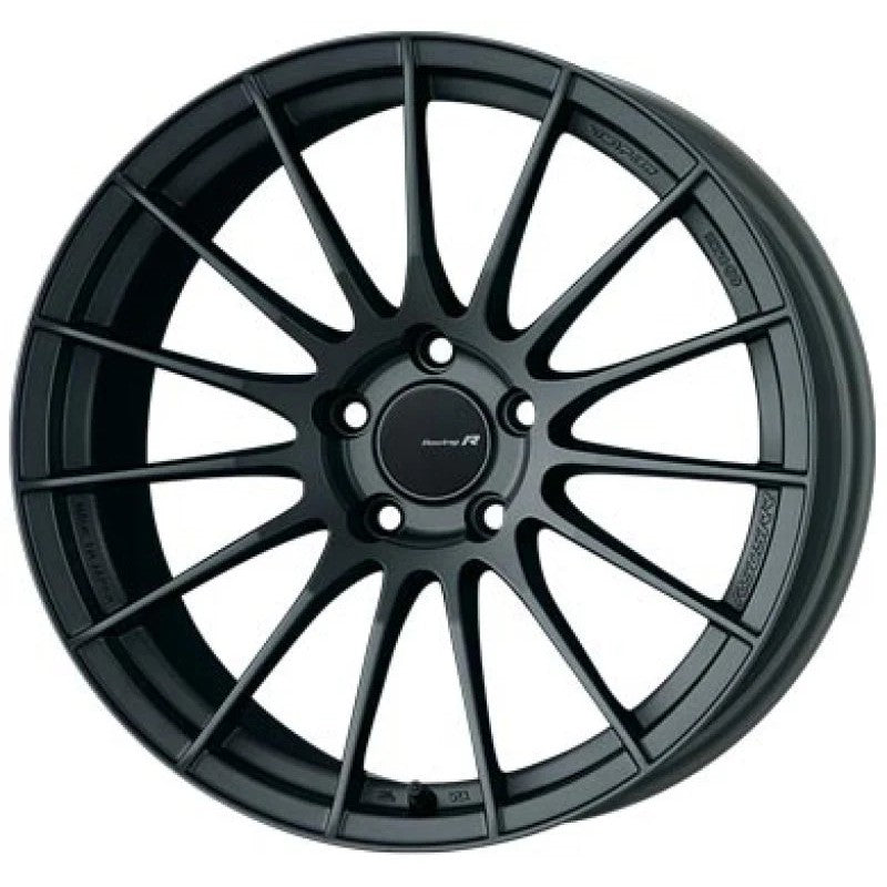 Enkei RS05-RR 18x10 multi-spoke concave wheel in a Matte Gunmetal finish.