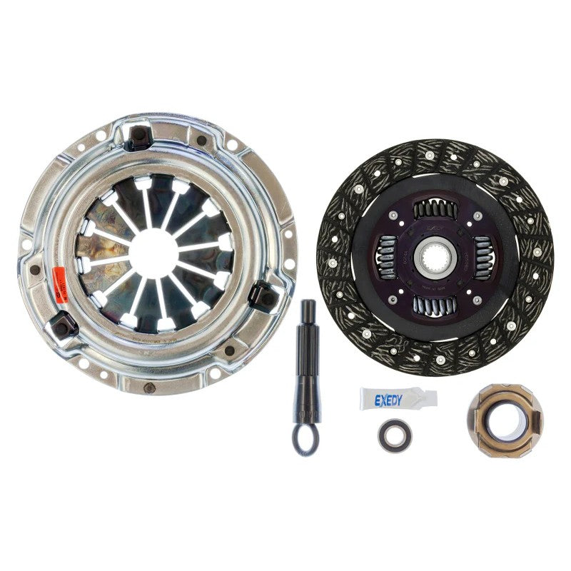 Exedy Stage 1 organic racing clutch kit featuring a sprung hub disc and high-clamp pressure plate.