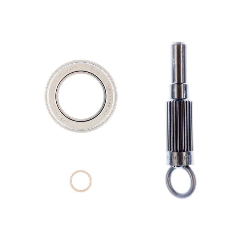 Exedy Hyper Series accessory kit featuring a release bearing, pilot bearing, and plastic clutch alignment tool.