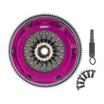 Exedy Hyper Twin multi-plate cerametallic clutch kit with forged aluminum cover and chromoly flywheel for Skyline GT-R.