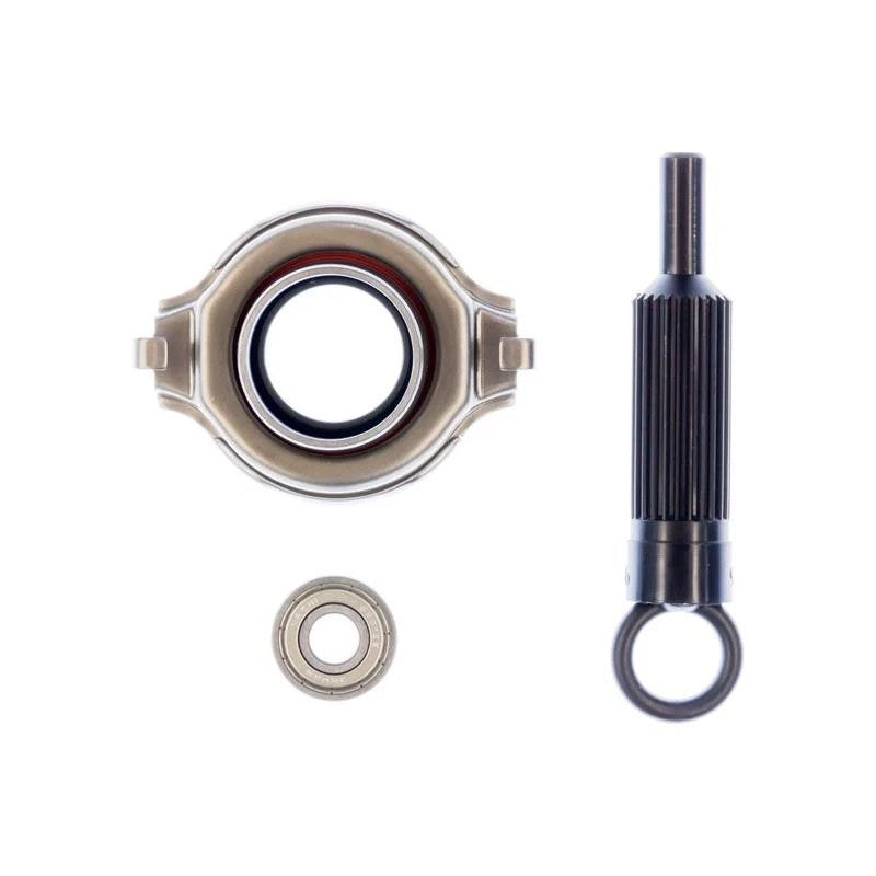 Exedy FJAK100 Hyper Series Accessory Kit featuring release bearing, pilot bearing, and plastic clutch alignment tool.