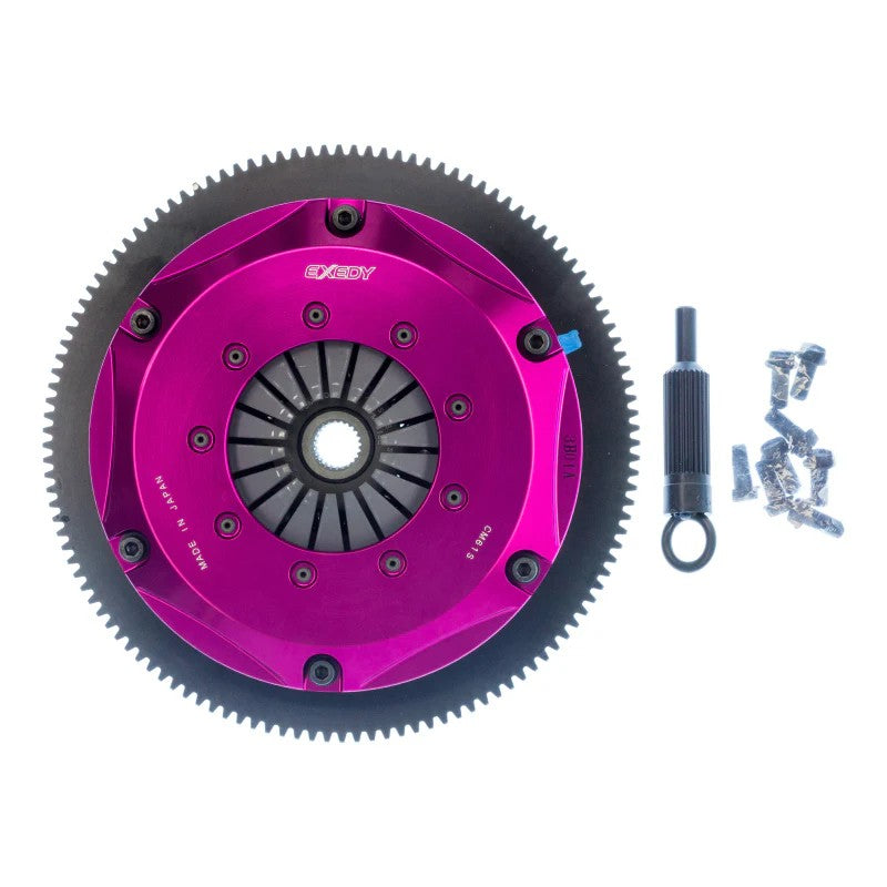 Exedy Hyper Twin multi-plate cerametallic clutch kit with gold push-type cover and sprung center discs