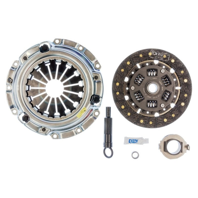 Exedy Stage 1 organic racing clutch kit including pressure plate and sprung center friction disc.