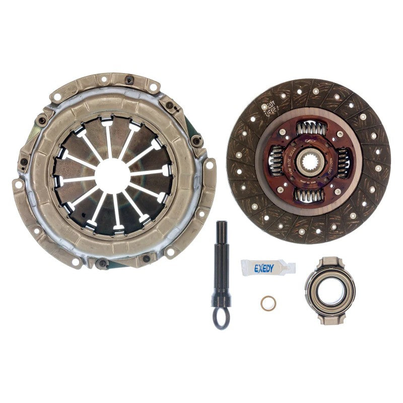 Exedy OE replacement clutch kit KNS02 featuring pressure plate, clutch disc, and release bearing.