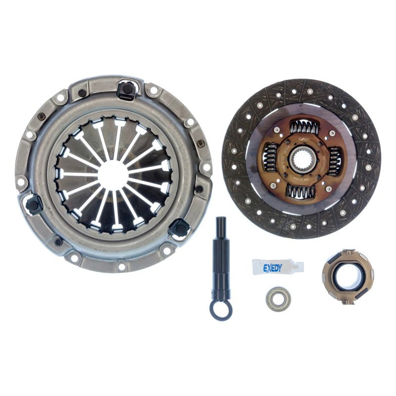 Exedy OE replacement clutch kit KMZ03 showing the clutch disc, pressure plate, and release bearing for Mazda Miata