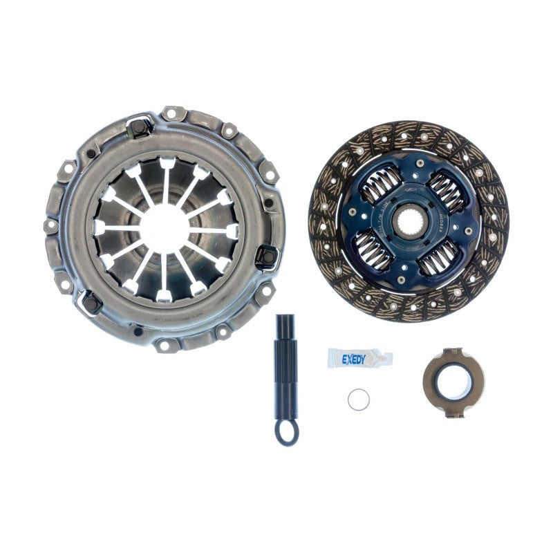 Exedy KHC10 OE replacement clutch kit featuring the pressure plate, clutch disc, and release bearing.