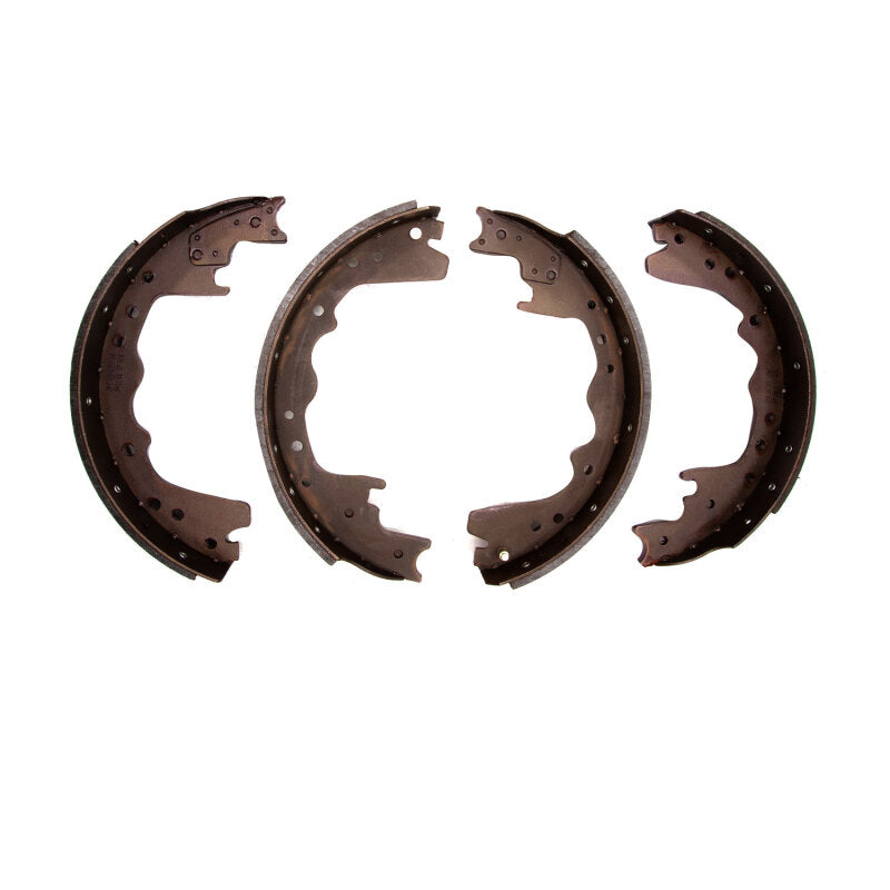 DFC 1903-0357-00 semi-metallic brake shoes with black anti-rust coating and riveted friction material.